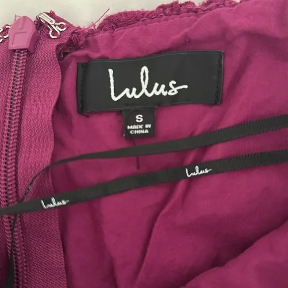 Lulu’s Biscay Ruffled Eyelet Lace Mini Dress Purple Cocktail Formal Womens S - Picture 6 of 10